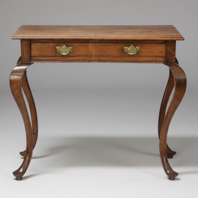 Antique Queen Anne Oak Side Table