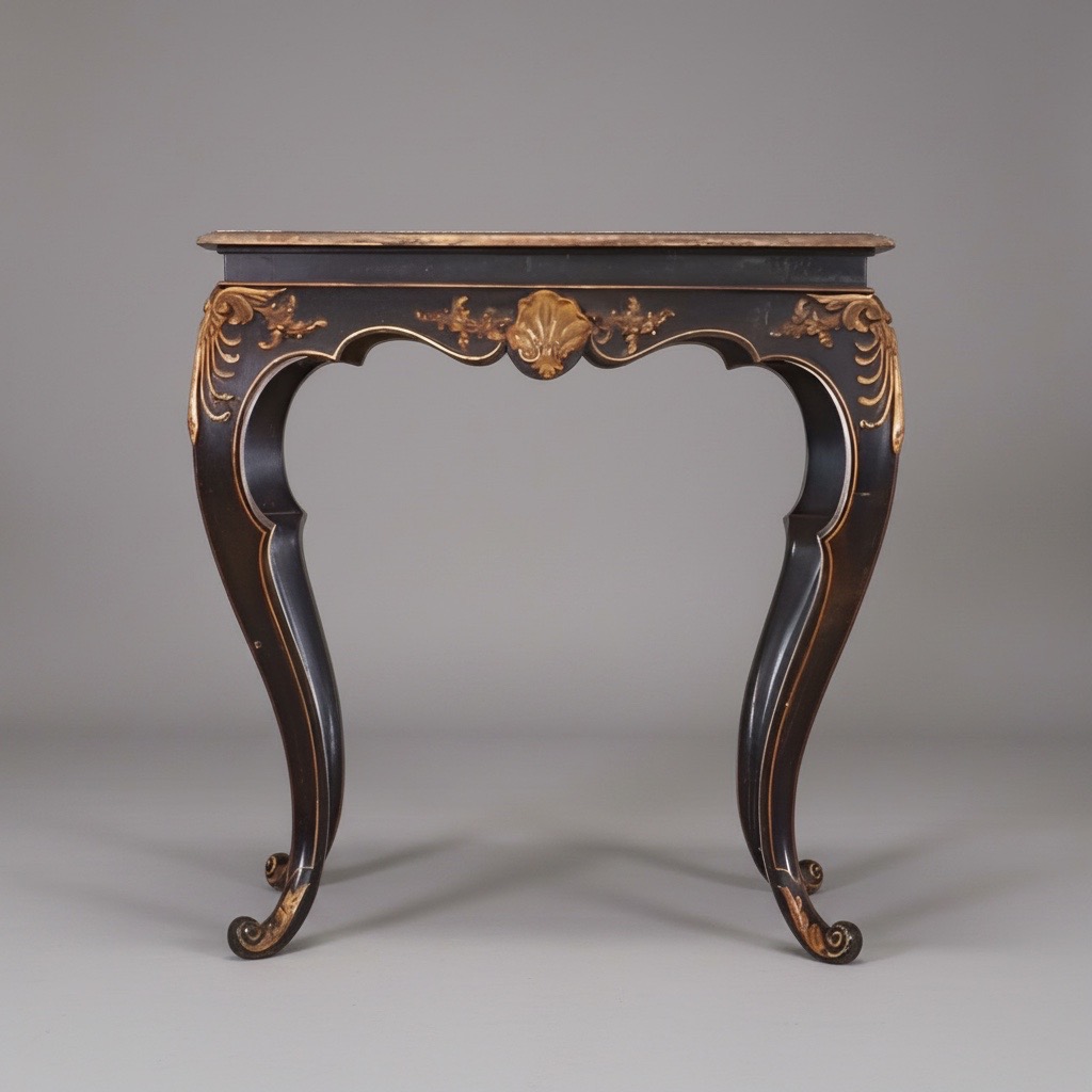 Antique Black-Japanned and Parcel-Gilt Centre or End Table Antique Black-Japanned and Parcel-Gilt Centre or End Table