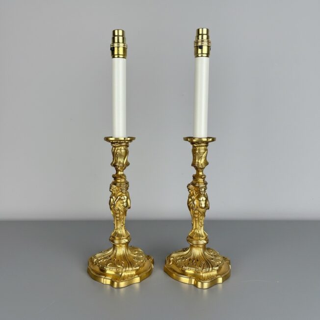 Louis XV Style Gilt-Bronze Candlesticks