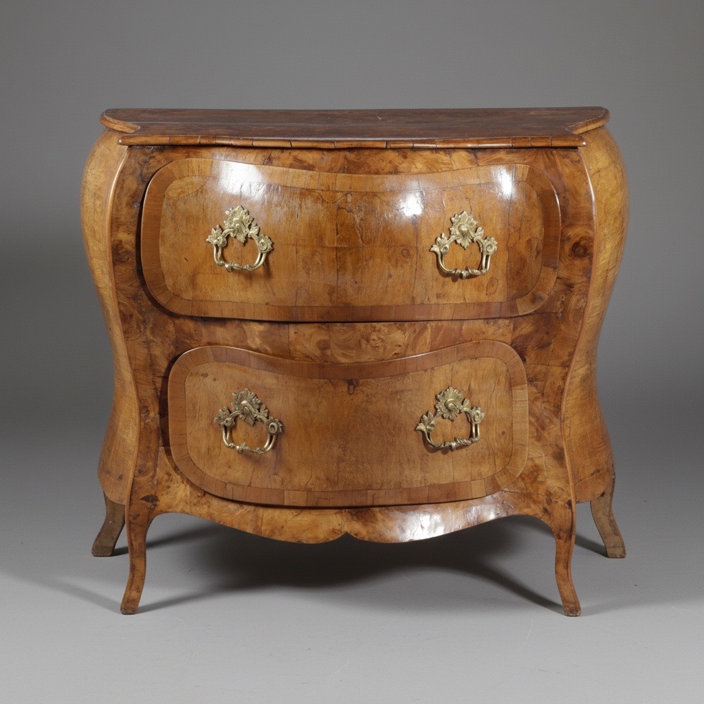 Bavarian Burr Elm and Walnut Commode Bavarian Burr Elm and Walnut Commode