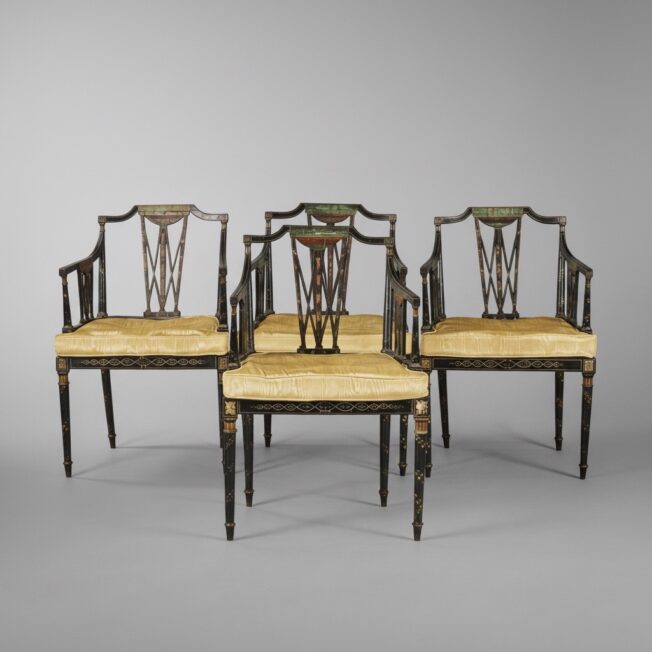 Set of Four George III Painted Armchairs