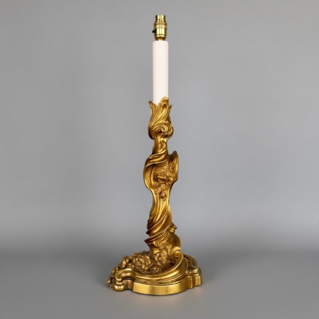 Louis XV Style Gilt-Bronze Candlestick Lamp attributed to E.F. Caldwell
