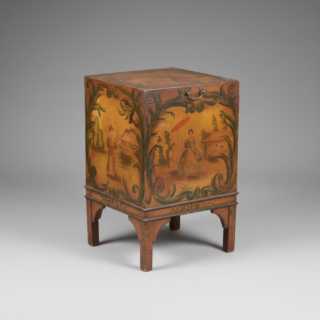 George III Style Painted coal box George III Style Painted coal box