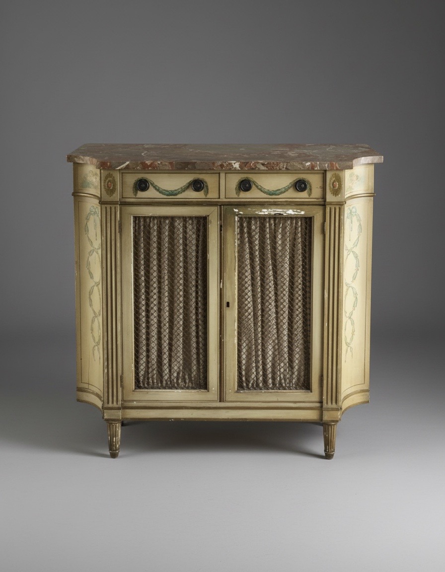 Sheraton Revival Painted Side-cabinet Sheraton Revival Painted Side-cabinet