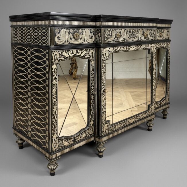 George III Penwork Side Cabinet