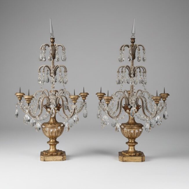 Pair of Antique Large Italian Candelabra