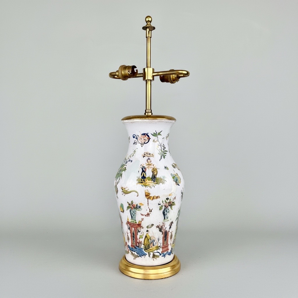 Decalcomania Glass Vase Lamp Decalcomania Glass Vase Lamp