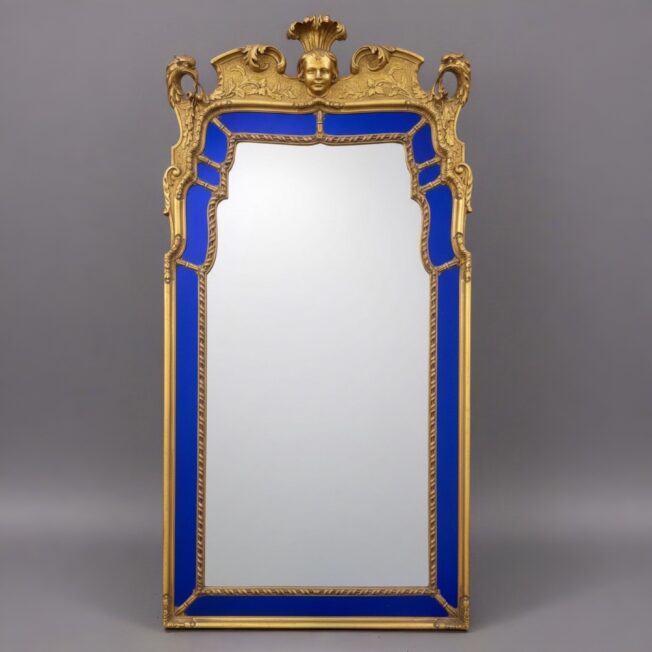 George I Style Blue Border-Glass Mirror