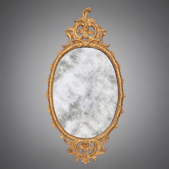 George II Rococo Giltwood Mirror