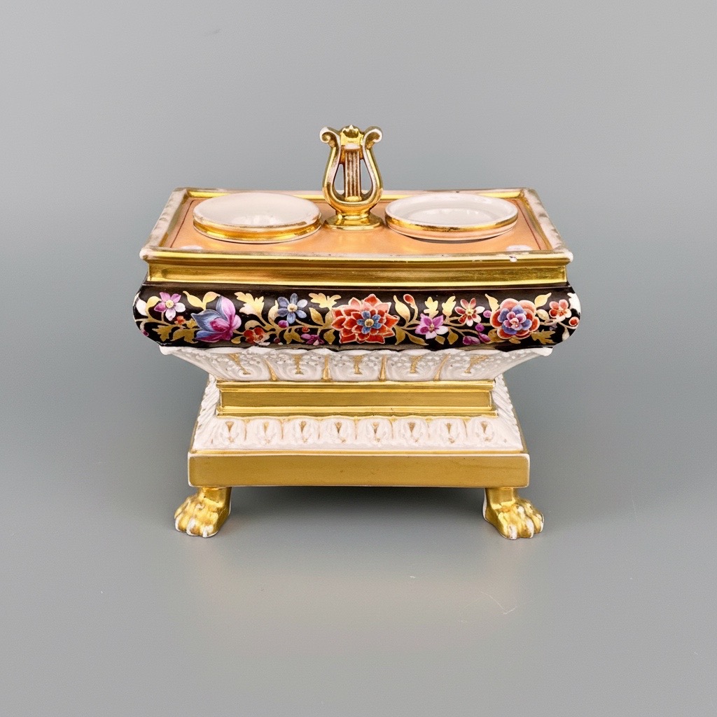 Charles X Paris Porcelain Ink Stand Charles X Paris Porcelain Ink Stand