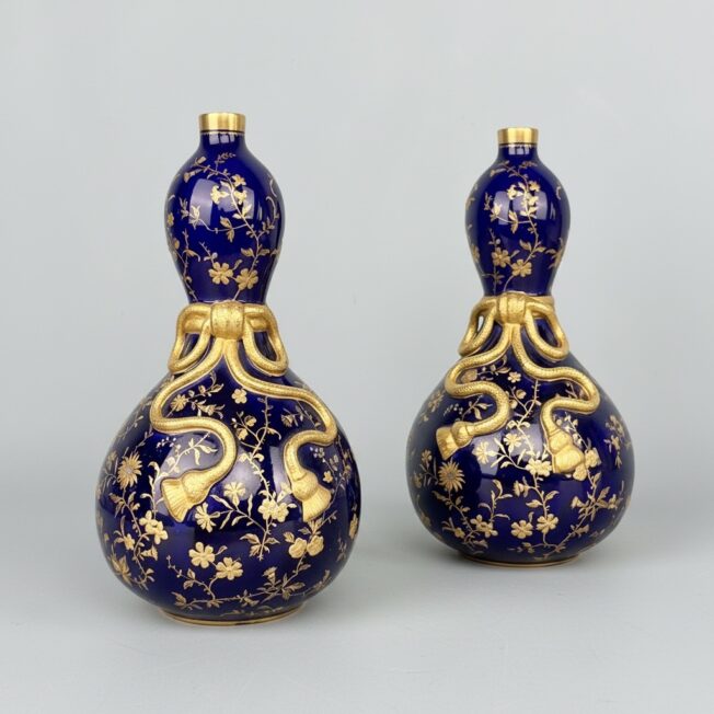 Minton Porcelain Gourd-Shaped Vases