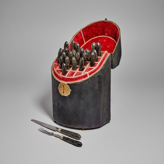 18th Century Shagreen Cased Cutlery and Flatware Set