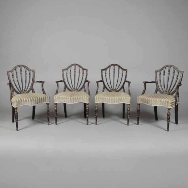 A set of Four George III Painted Armchairs Attributed to Gillows
