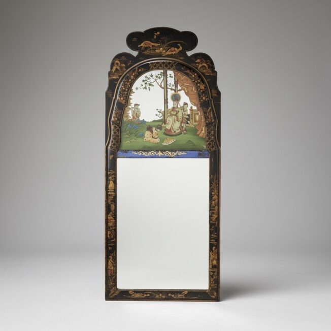 Antique Queen Anne Style Chinoiserie Mirror