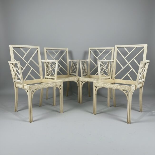 Set of Four Painted Cockpen Armchairs